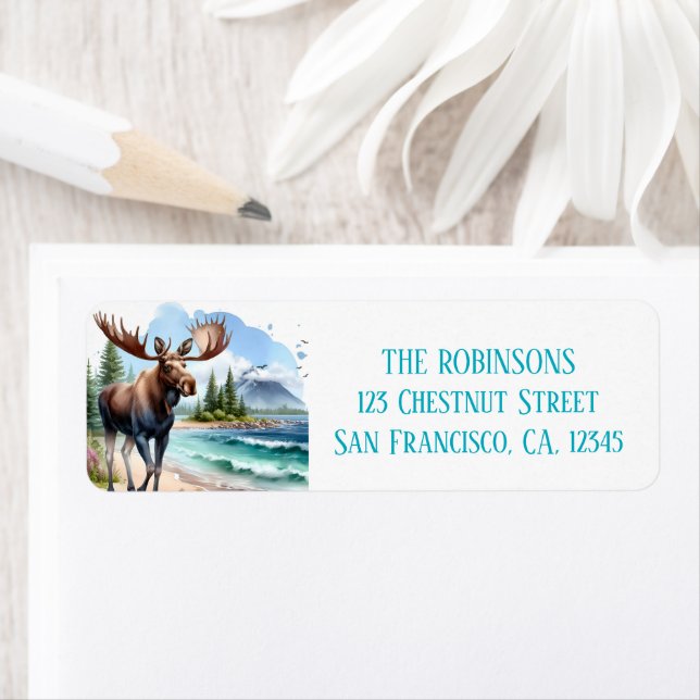 Etiqueta Mosto de Aquarela de Verão na praia (Insitu)