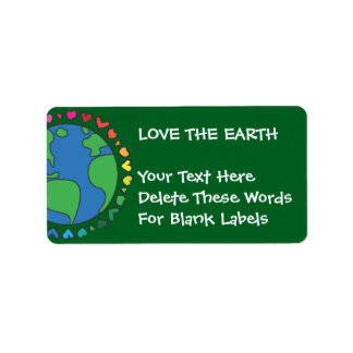 Etiqueta Mother Earth Day Save The Planet Rainbow Hearts