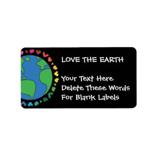 Etiqueta Mother Earth Day Save The Planet Rainbow Hearts
