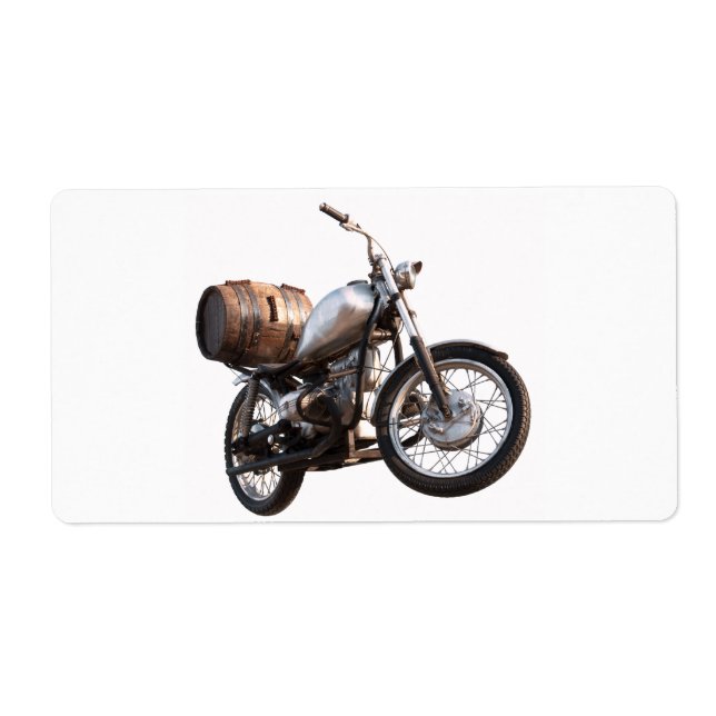 Etiqueta Moto com barril de vinho (Frente)