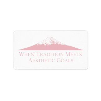 Etiqueta Mount Fuji Minimalist Stickers – Pastel Pink