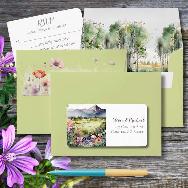 Etiqueta Mountain Thyme Wildflower Mailing Address (Criador carregado)