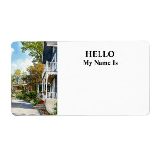 Etiqueta Mt. Tabor NJ – Rua em uma Colina