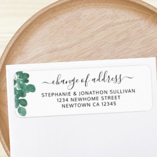 Etiqueta Mudança De Endereço Eucalyptus Return Address