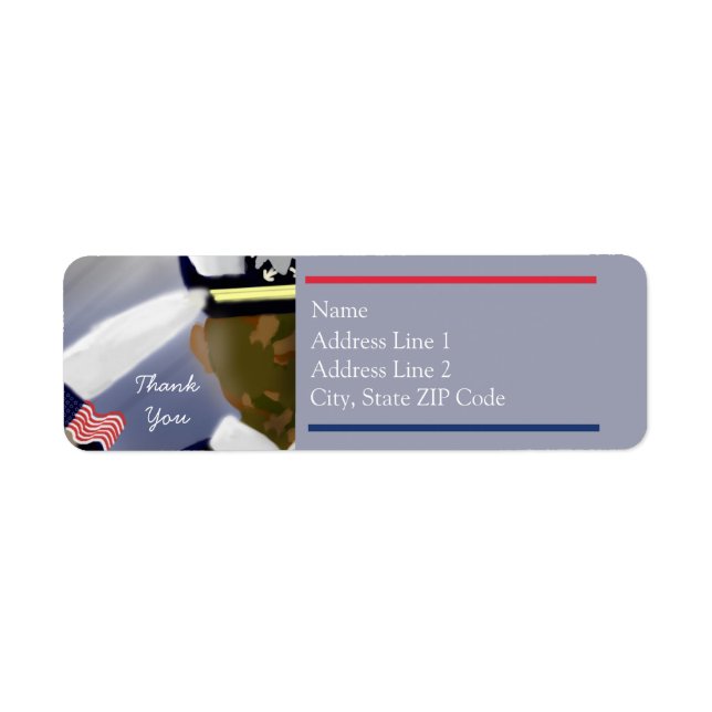 Etiqueta Muito Obrigado, Red White Blue Camo Veteran (Frente)