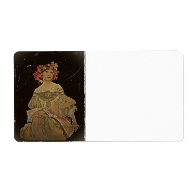 Etiqueta Mulher Champanhe de Preto (Frente)