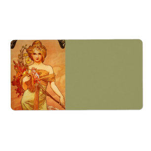 Etiqueta Mulher com buquê alaranjado