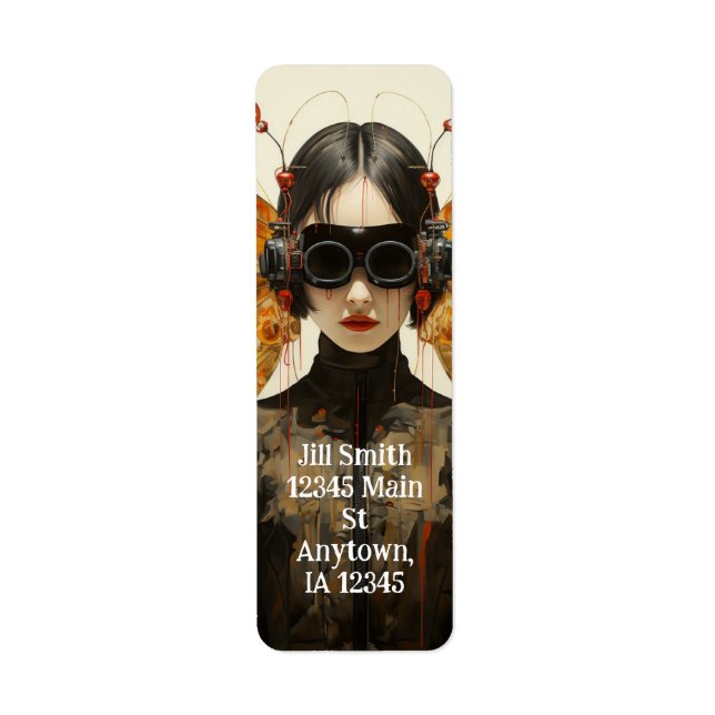 Etiqueta Mulher Inseta Scifi (Frente)