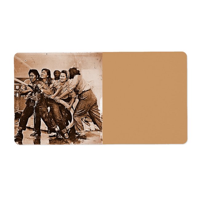 Etiqueta Mulheres Bombeiros Pearl Harbor 7 de dezembro (Frente)