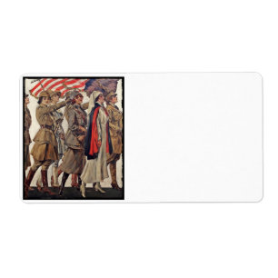 Etiqueta Mulheres de WWI que nutrem recrutas