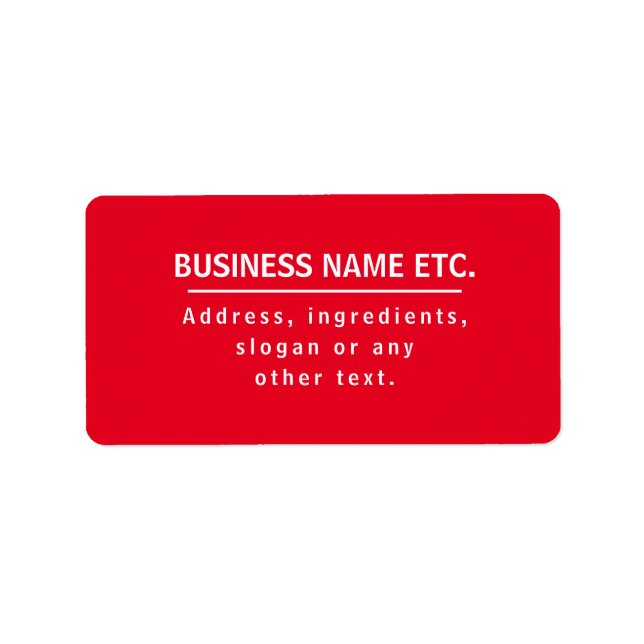 Etiqueta Multi-propósito vermelho e branco (Frente)