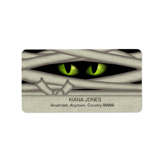 Etiqueta Mummy Eyes Halloween Green ID685 (Frente)