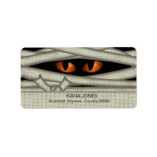 Etiqueta Mummy Eyes Halloween Orange ID685