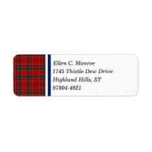 Munro Clan Red e Royal Blue Scottish Tartan