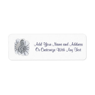 Etiqueta Music Lovers Treble Clef Design