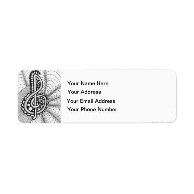Etiqueta Music Lovers Treble Clef Design (Frente)