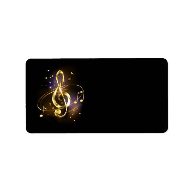 Etiqueta Música em clave de sol dourada (Frente)