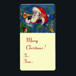 ETIQUETA MUSICAL CHRISTMAS NIGHT/PAPAIS NOEIS BUGLER<br><div class="desc">Pintura colorida,  branca e artística em acrílico para o Natal.</div>