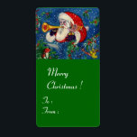 ETIQUETA MUSICAL CHRISTMAS NIGHT/PAPAIS NOEIS BUGLER<br><div class="desc">Pintura colorida,  branca e artística em acrílico para o Natal.</div>
