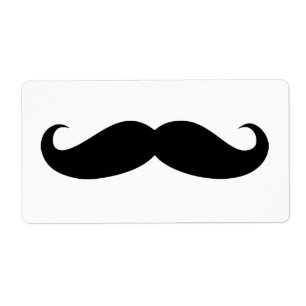 Etiqueta Mustache Disfarça Engraçado