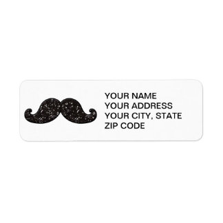 ETIQUETA MUSTACHE PRETO DIVERTIDO