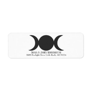 Etiqueta Mystical Boho Triple Moon Wicca Return Address Lab