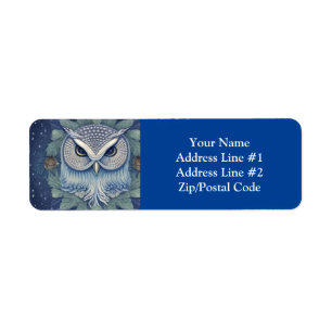 Etiqueta Mystical Fantasy Forest Owl