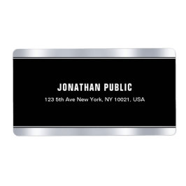 Etiqueta Na moda Black Silver Elegante Modelo Shipping