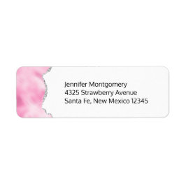 Etiqueta Na moda de Borda Glitter Cintilante Rosa e Silver 