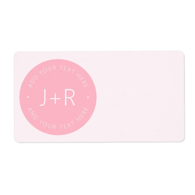 Etiqueta Na moda DIY Casais Monograma e editáveis (Frente)