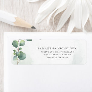 Etiqueta Na moda Eucalyptus Botanical Return Address