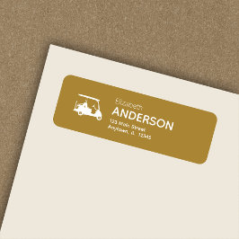 Etiqueta Na moda Modern Golf Cart Dourado Return Address