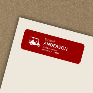 Etiqueta Na moda Modern Golf Cart Red Return Address