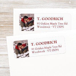 Etiqueta Na moda Personalizar Endereço de Retorno Vermelho