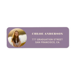 Etiqueta Na moda Purple Photo Graduation Return Address
