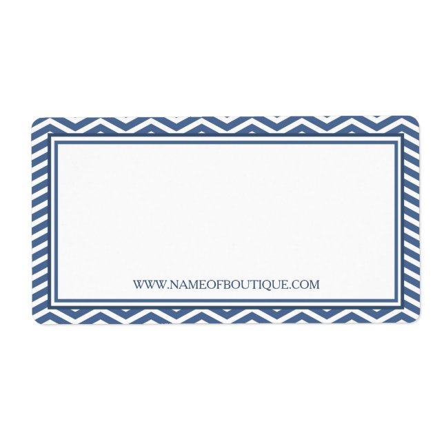 Etiqueta Na moda Slate Blue Chevron Beautique Website (Frente)