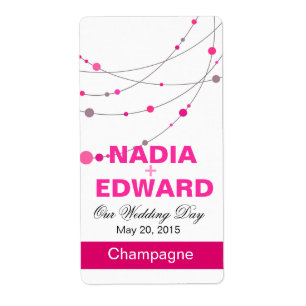 Etiqueta Na moda Strands   Rótulo de vinho branco fuschia