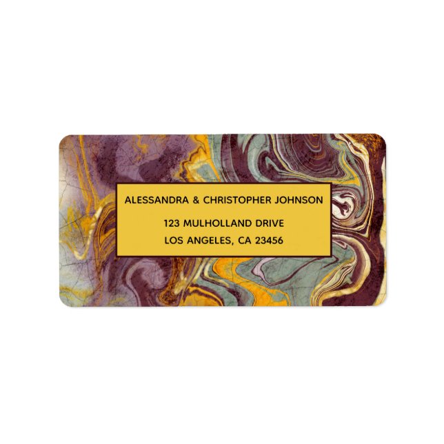 Etiqueta Na moda Trendy Modern Marble (Frente)