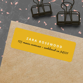 Etiqueta Na moda Trendy Mustard Yellow Return Address