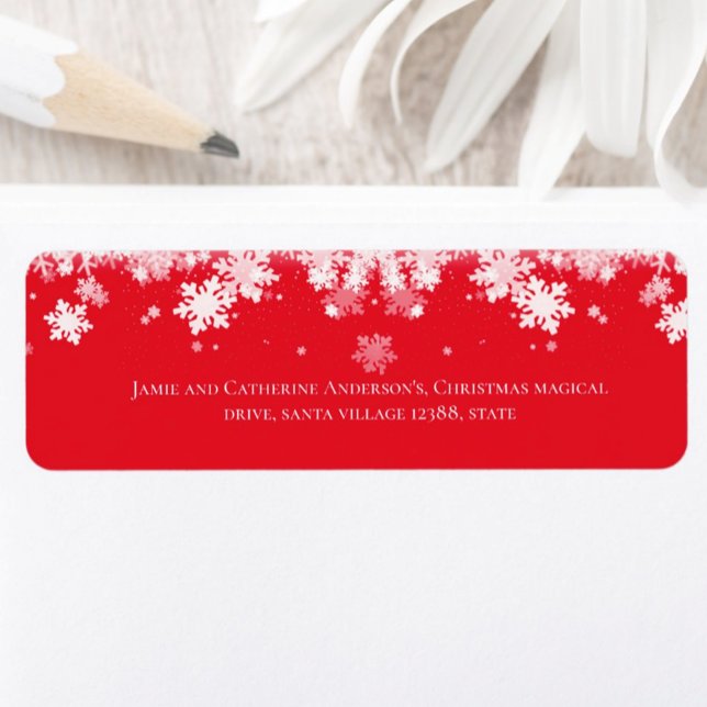 Etiqueta Na moda Trendy Script vermelho Natal (Criador carregado)