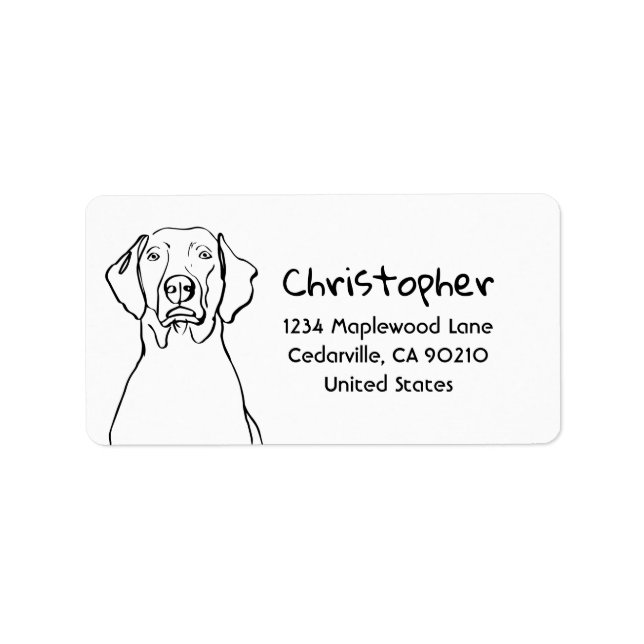 Etiqueta Na moda Weimaraner: Seu Texto, Seu Estilo (Frente)