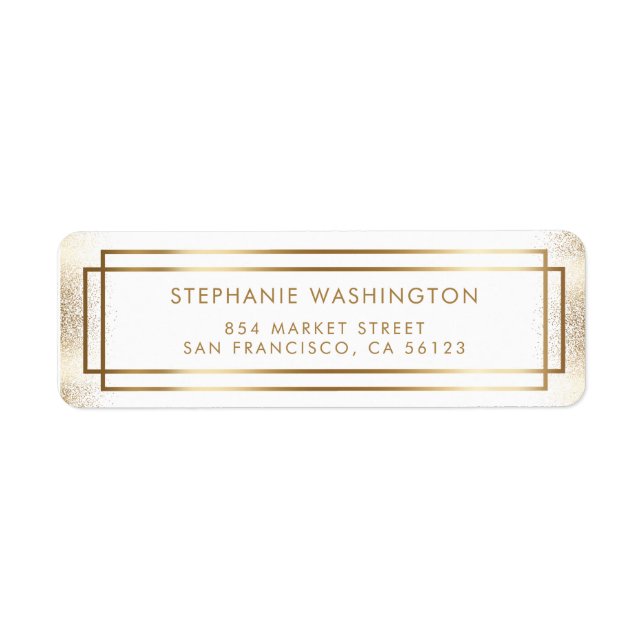 Etiqueta Na moda White e Dourado Casamento de Fronteira (Frente)