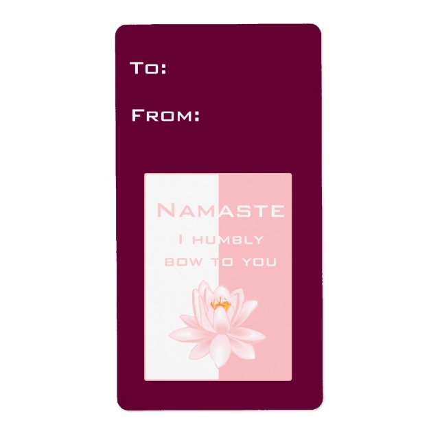 Etiqueta Namaste com flor de lótus (Frente)