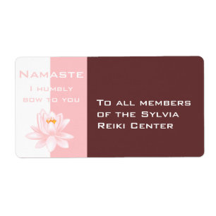 Etiqueta Namaste com flor de lótus