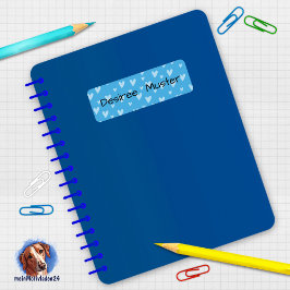 Etiqueta Namensaufkleber eckig - Herzchen blau