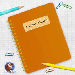 Etiqueta Namensaufkleber eckig - Herzchen gelb