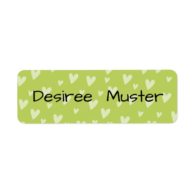 Etiqueta Namensaufkleber eckig - Herzchen grün (Frente)