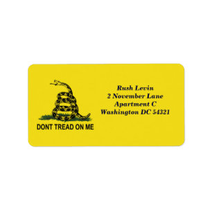 Etiqueta Não pise em mim o costume da bandeira de Gadsden