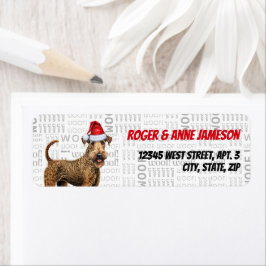 Etiqueta Natal Airedale Terrier Dog Endereço Feriado