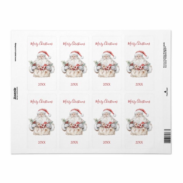 Etiqueta Natal com Presentes de Natal (Folha completa)